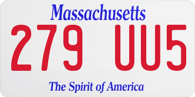 MA license plate 279UU5