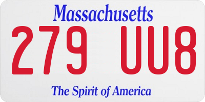 MA license plate 279UU8