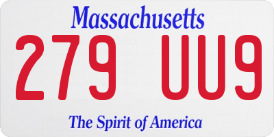 MA license plate 279UU9