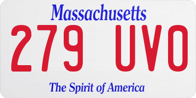 MA license plate 279UV0
