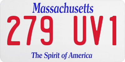 MA license plate 279UV1