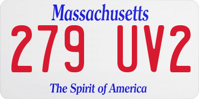 MA license plate 279UV2