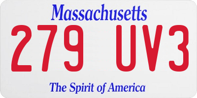 MA license plate 279UV3