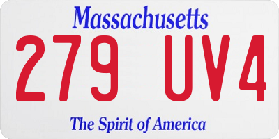 MA license plate 279UV4