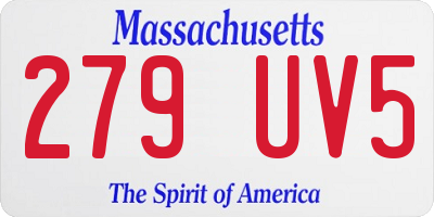 MA license plate 279UV5