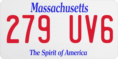 MA license plate 279UV6
