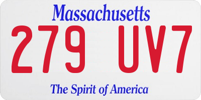 MA license plate 279UV7
