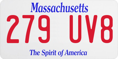 MA license plate 279UV8