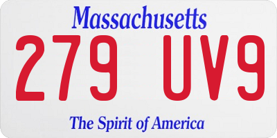 MA license plate 279UV9