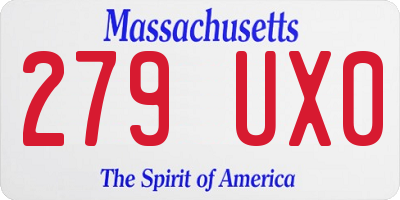 MA license plate 279UX0