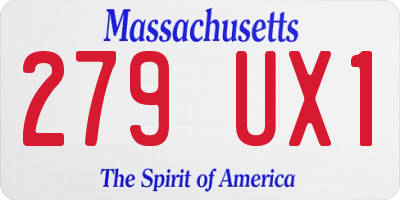 MA license plate 279UX1