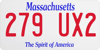 MA license plate 279UX2