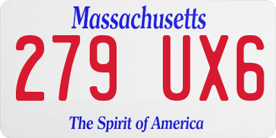 MA license plate 279UX6