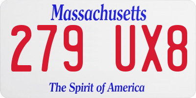 MA license plate 279UX8