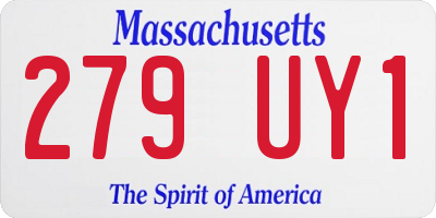 MA license plate 279UY1