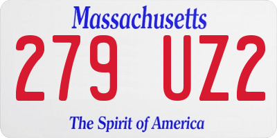 MA license plate 279UZ2