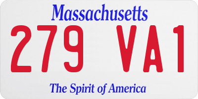 MA license plate 279VA1