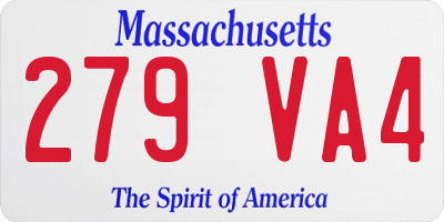 MA license plate 279VA4