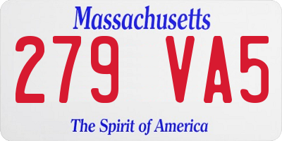 MA license plate 279VA5