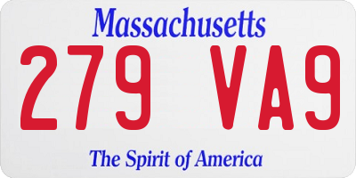 MA license plate 279VA9