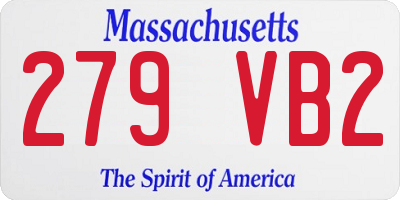 MA license plate 279VB2