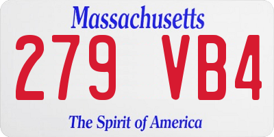 MA license plate 279VB4