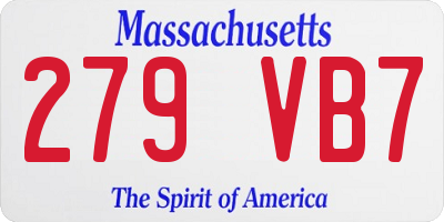 MA license plate 279VB7