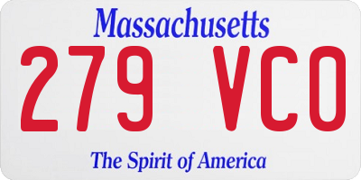 MA license plate 279VC0