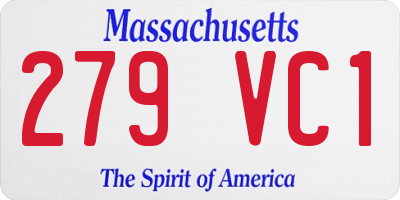 MA license plate 279VC1