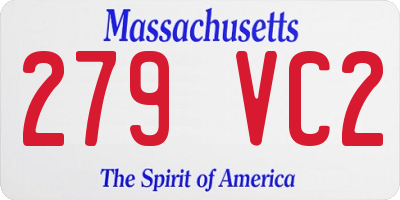 MA license plate 279VC2