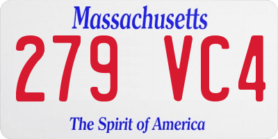 MA license plate 279VC4