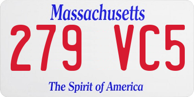 MA license plate 279VC5