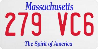 MA license plate 279VC6
