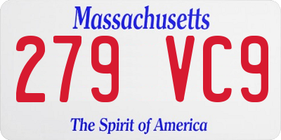 MA license plate 279VC9