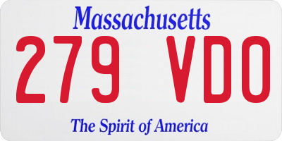 MA license plate 279VD0