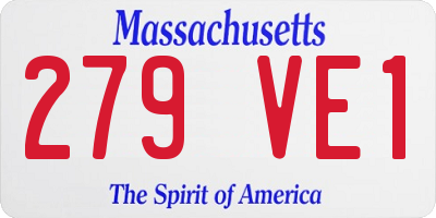 MA license plate 279VE1