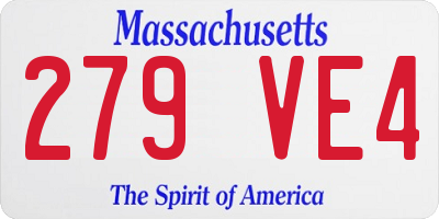 MA license plate 279VE4