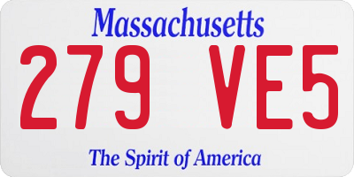 MA license plate 279VE5
