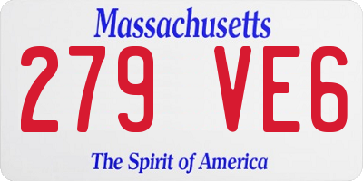 MA license plate 279VE6