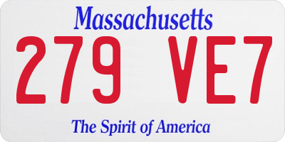 MA license plate 279VE7