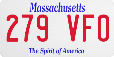MA license plate 279VF0