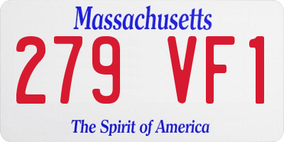 MA license plate 279VF1