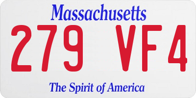 MA license plate 279VF4