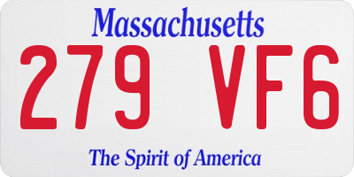MA license plate 279VF6