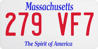 MA license plate 279VF7