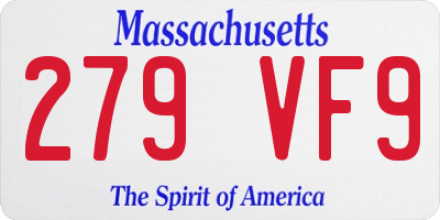 MA license plate 279VF9