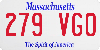 MA license plate 279VG0