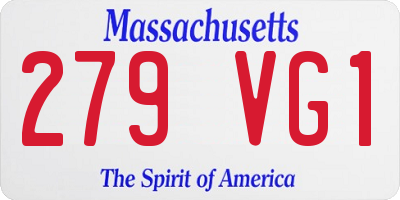 MA license plate 279VG1