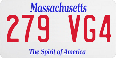 MA license plate 279VG4