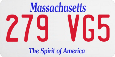 MA license plate 279VG5